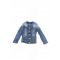 Denim Jacket With Round Neckline. Metal Buttons And Contrast Stitching. 2 Front Patch Pockets And 2 Open Side Pockets. Leather Logo Sewn On The Back.