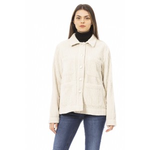 Wide Ribbed Jacket. Wide Line. 4 Pockets. Closure With Logoed Buttons.