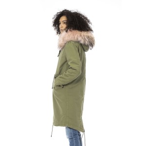 Long Parka. Side External Pockets. Hood With Fur. Front Closure With Zipper And Zipper Pull. Removable Inner Jacket. Adjustable Waist Cord