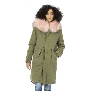 Long Parka. Side External Pockets. Hood With Fur. Front Closure With Zipper And Zipper Pull. Removable Inner Jacket. Adjustable Waist Cord