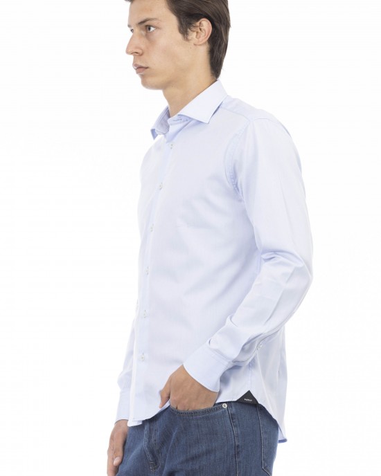 Slim Fit Shirt. Front Closure With Buttons. Italian Collar.