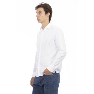 Slim Fit Shirt. Front Closure With Buttons. Italian Collar.