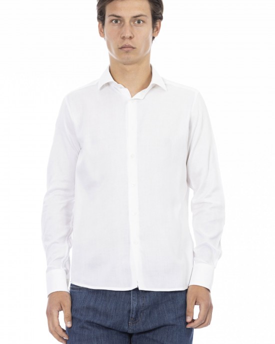 Slim Fit Shirt. Front Closure With Buttons. Italian Collar.