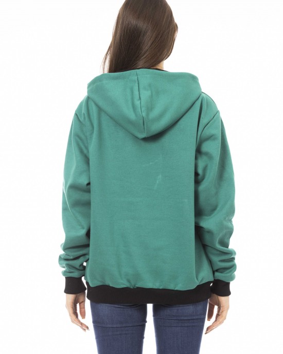 Long Sleeve Fleece Hoodie. Front Logo. Maxi Front Pocket.