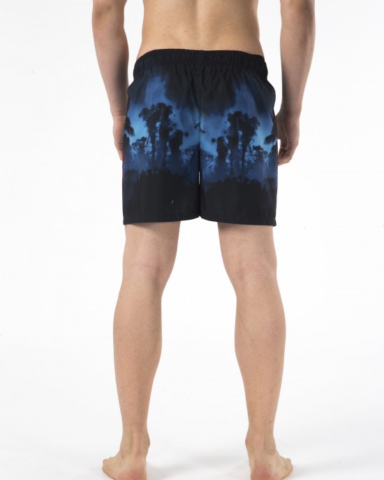 Beach Shorts With Print. Side Pockets. Embroidered Logo On The Left Of The Leg.