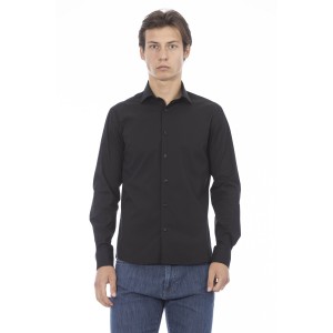 Man Slim Shirt. Front Closure With Buttons. Italian Collar. Insert With Logo. Musket With Logo