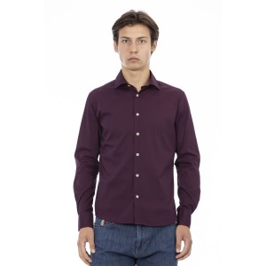 Man Slim Shirt. Front Closure With Buttons. Italian Collar. Insert With Logo. Musket With Logo