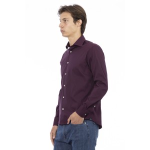 Man Slim Shirt. Front Closure With Buttons. Italian Collar. Insert With Logo. Musket With Logo