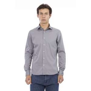 Man Slim Shirt. Front Closure With Buttons. Italian Collar. Insert With Logo. Musket With Logo