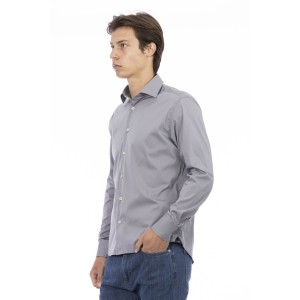 Man Slim Shirt. Front Closure With Buttons. Italian Collar. Insert With Logo. Musket With Logo