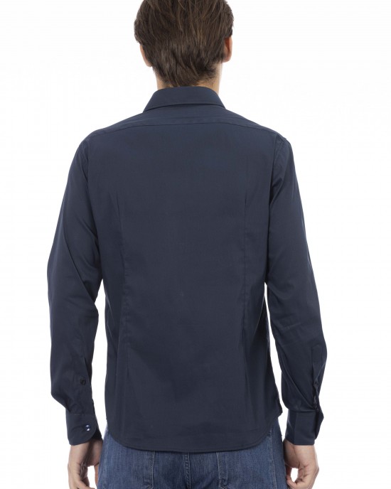 Man Slim Shirt. Front Closure With Buttons. Italian Collar. Insert With Logo. Musket With Logo