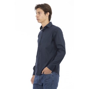 Man Slim Shirt. Front Closure With Buttons. Italian Collar. Insert With Logo. Musket With Logo