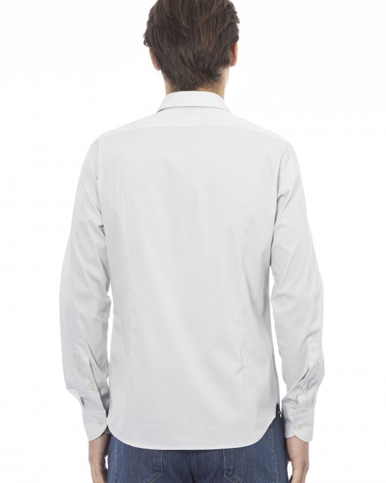 Man Slim Shirt. Front Closure With Buttons. Italian Collar. Insert With Logo. Musket With Logo