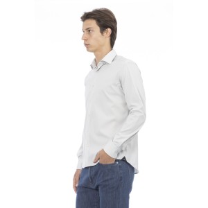 Man Slim Shirt. Front Closure With Buttons. Italian Collar. Insert With Logo. Musket With Logo