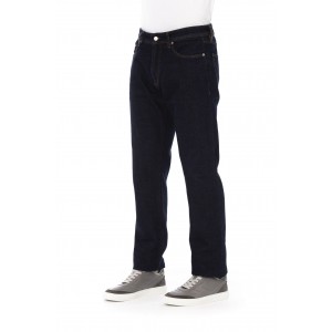 Regular Man Jeans With Logo Button. Front Pockets With Tricolor Insert. Rear Pockets. Label With Logo. Contrast Stitching