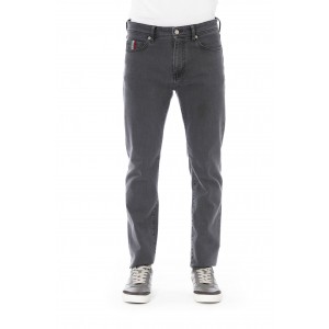Regular Man Jeans With Logo Button. Front Pockets With Tricolor Insert. Rear Pockets. Label With Logo.