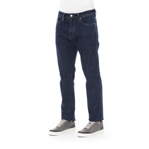 Regular Man Jeans With Logo Button. Front Pockets With Tricolor Insert. Rear Pockets. Label With Logo. Contrast Stitching.