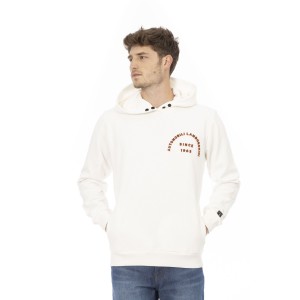 Hoodie With Pockets. Front Print. Logo Insert On The Sleeve.
