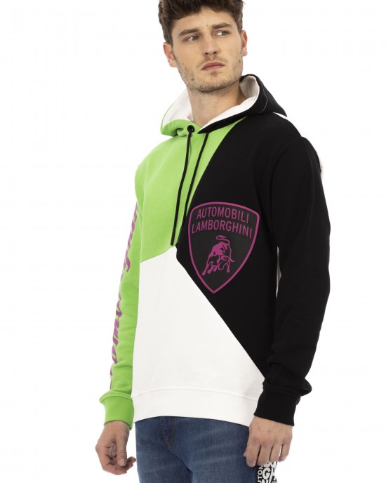 Sweatshirt With Hood And Drawstring. Maxi Shield Logo On The Chest And Sleeve.