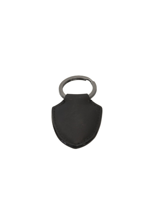 Keyring With Black Lacquered Shield Logo.