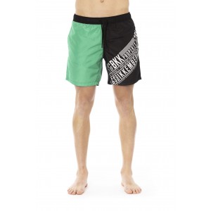 Swim Shorts With Side Print. Side Pockets And One On The Back. Elastic Waistband With Drawstring.