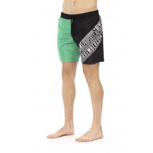 Swim Shorts With Side Print. Side Pockets And One On The Back. Elastic Waistband With Drawstring.