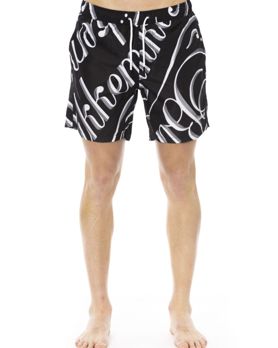 Swim Shorts With All-over Print. Elastic Waistband With Drawstring.