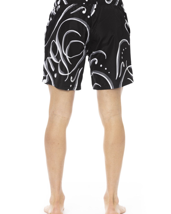 Swim Shorts With All-over Print. Elastic Waistband With Drawstring.