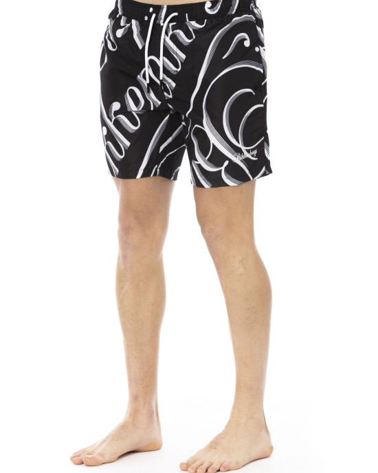 Swim Shorts With All-over Print. Elastic Waistband With Drawstring.