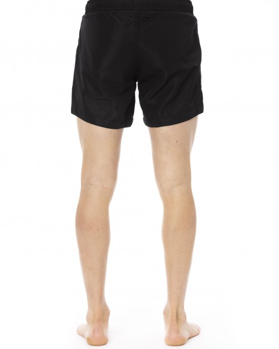 Swim Shorts With Branded Band. Elastic Waistband With Drawstring.