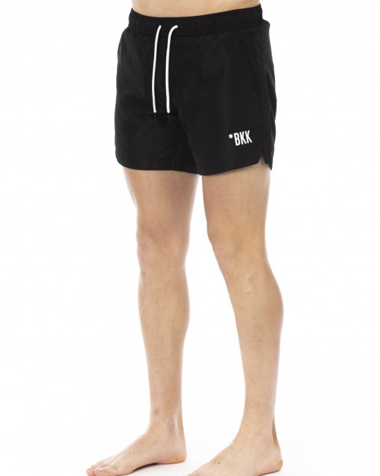 Swim Shorts With Branded Band. Elastic Waistband With Drawstring.