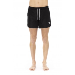 Swim Shorts With Branded Band. Elastic Waistband With Drawstring.