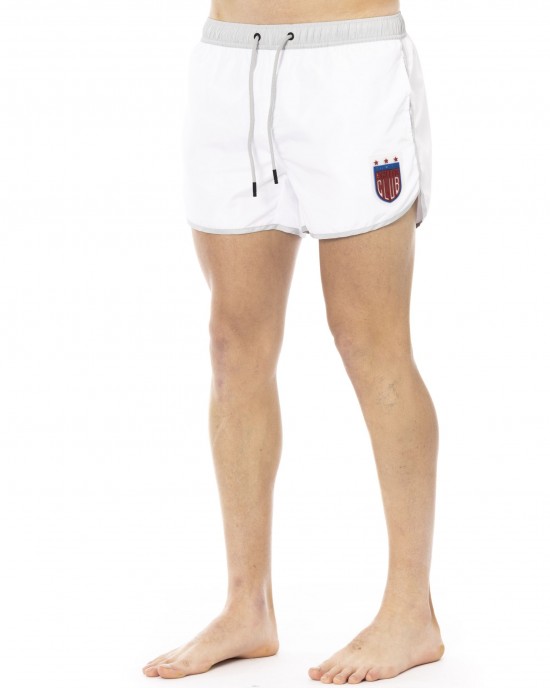 Swim Shorts With Front Print. Side Pockets And One Back. Elastic Waistband With Drawstring.