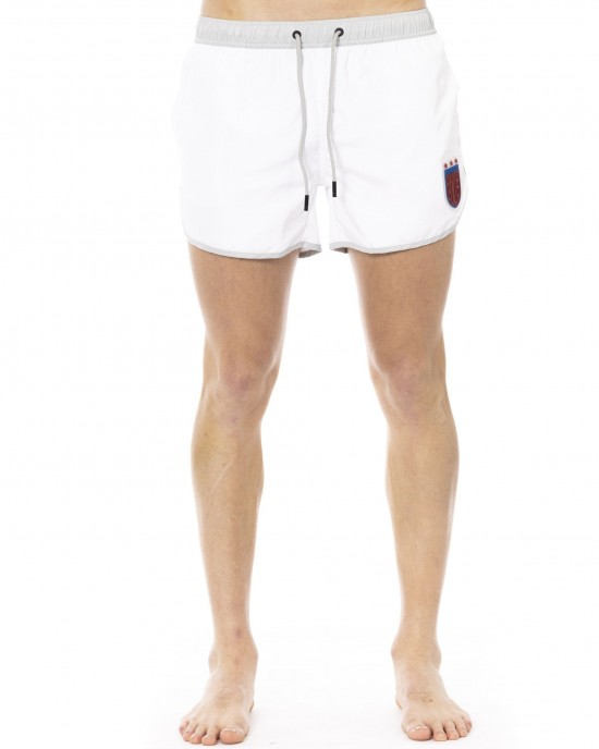 Swim Shorts With Front Print. Side Pockets And One Back. Elastic Waistband With Drawstring.