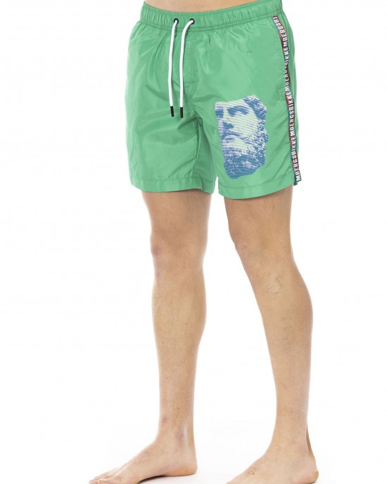Swim Shorts With Degredé Print. Side Pockets. Elastic Waistband With Drawstring.