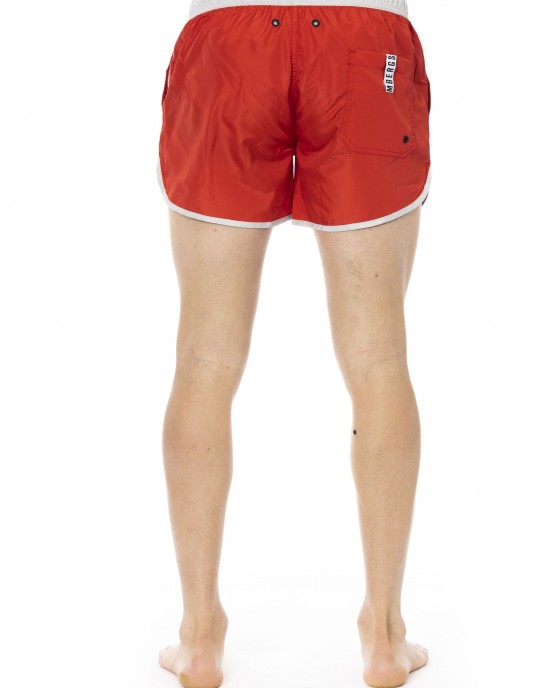 Swim Shorts With Front Print. Side Pockets And One Back. Elastic Waistband With Drawstring.