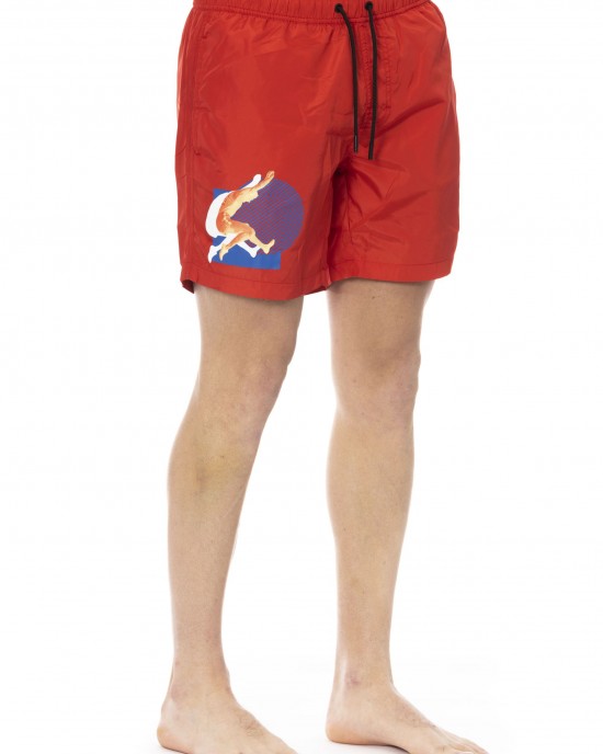 Swim Shorts With Degredé Print. Side Pockets. Elastic Waistband With Drawstring.