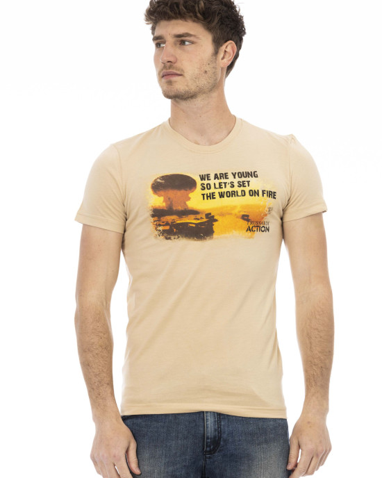 Short Sleeve T-shirt With Round Neck. Front Print.