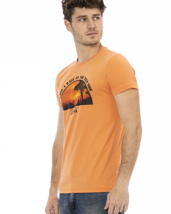 Short Sleeve T-shirt With Round Neck. Front Print.