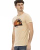 Short Sleeve T-shirt With Round Neck. Front Print.