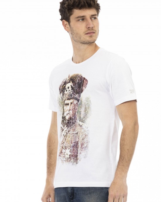 Short Sleeve T-shirt With Round Neck. Front Print.