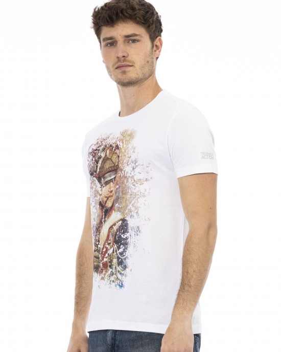 Short Sleeve T-shirt With Round Neck. Front Print.