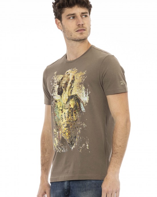 Short Sleeve T-shirt With Round Neck. Front Print.