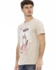 Short Sleeve T-shirt With Round Neck. Front Print.