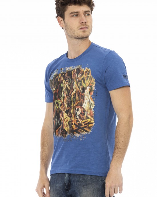 Short Sleeve T-shirt With Round Neck. Front Print.