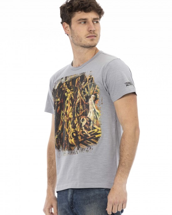 Short Sleeve T-shirt With Round Neck. Front Print.