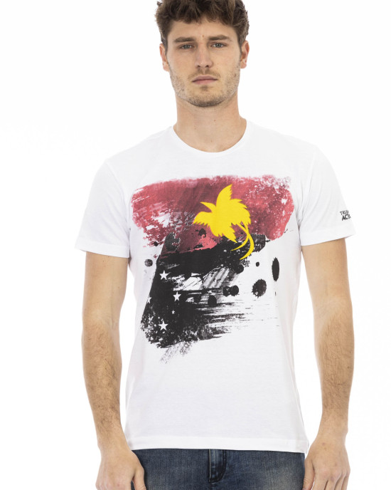 Short Sleeve T-shirt With Round Neck. Front Print.