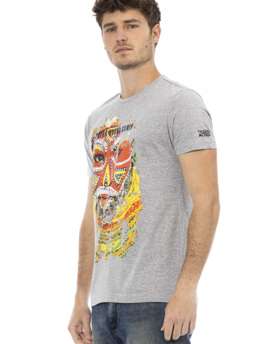 Short Sleeve T-shirt With Round Neck. Front Print.