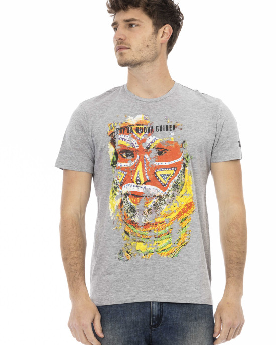 Short Sleeve T-shirt With Round Neck. Front Print.
