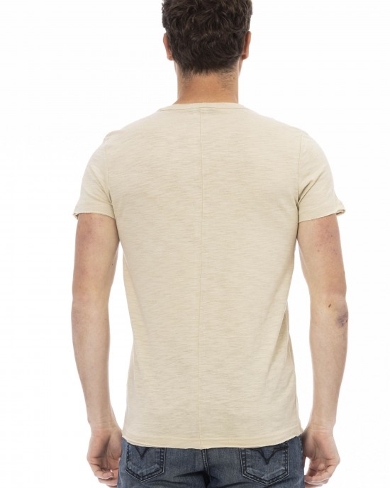 Short Sleeve T-shirt With Round Neck. Chest Pocket With Print.